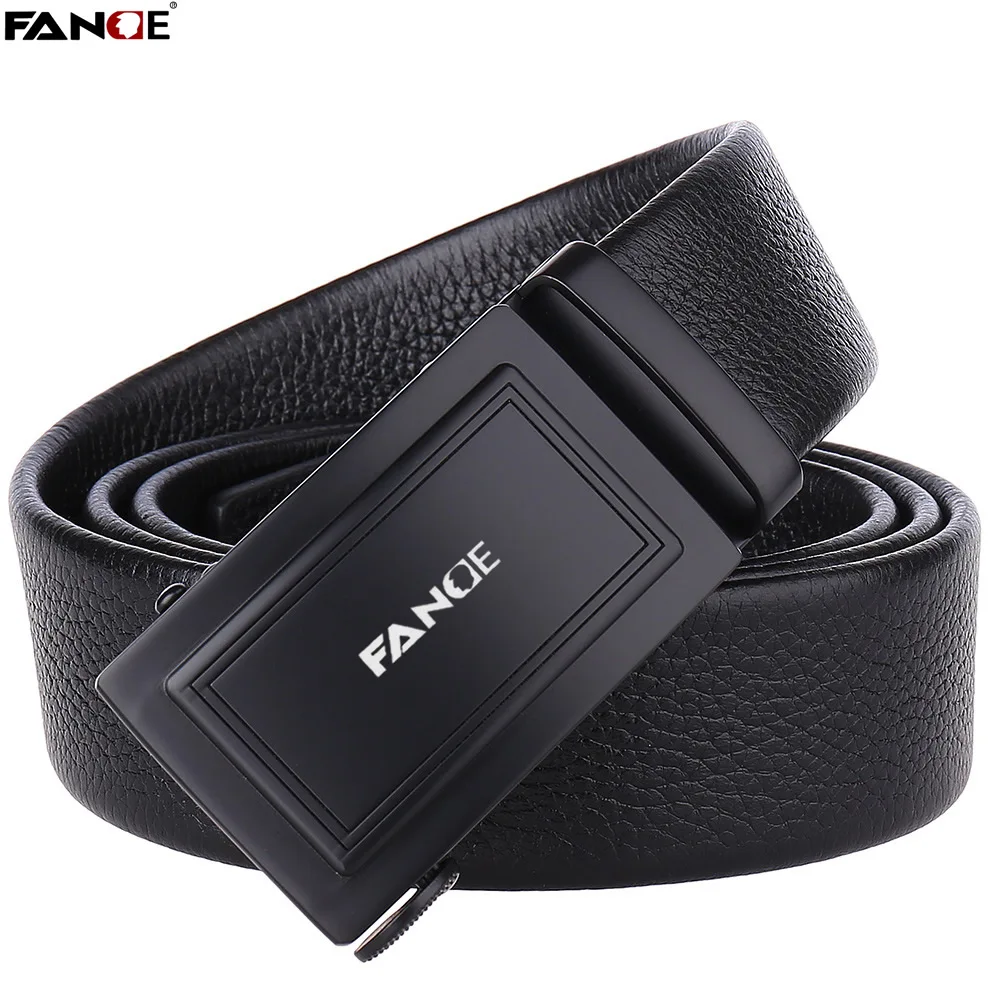 

FANGE men belt leather belt men automatic buckle high quality male Fashion jeans chain stretch luxury brand black FG2514A