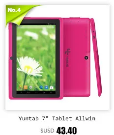 Yuntab " Q88 планшет Allwinner A33 четырехъядерный Android 4,4 8 Гб Двойная камера wifi Google APP Play 5 цветов с Bluetooth