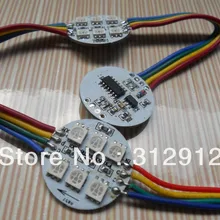 WS2801IC светодиодный пиксельный модульный; DC12V, водонепроницаемый, 30 мм в диаметре; 6 шт 5050 SMD RGB; 20 штук нитке