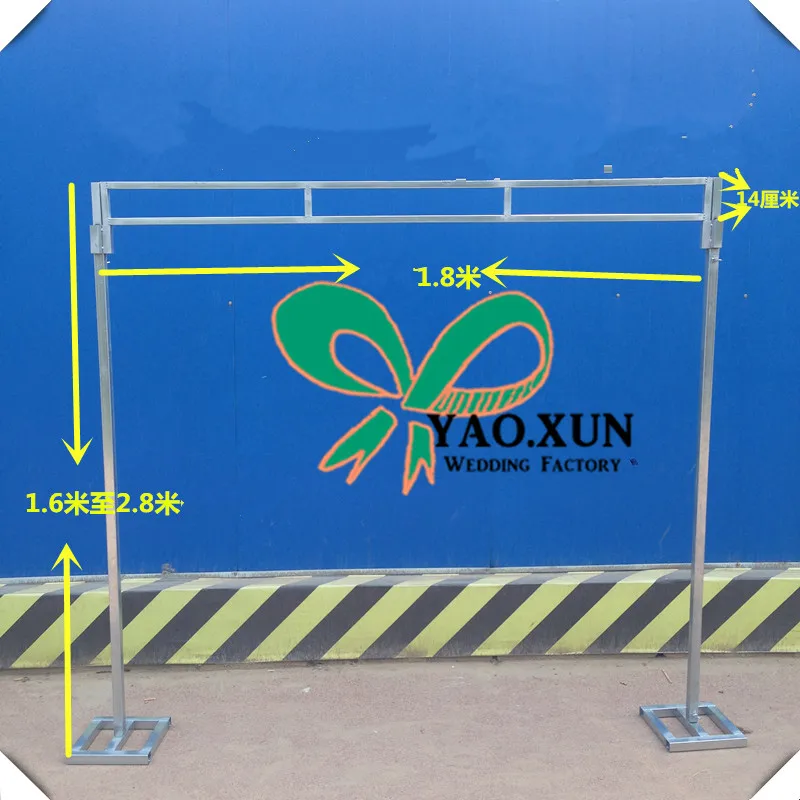 Cheap Adjustable stainless steel wedding backdrop stand Four Corner Curtain FRAME Pipe Stand Stent square stand pole 7