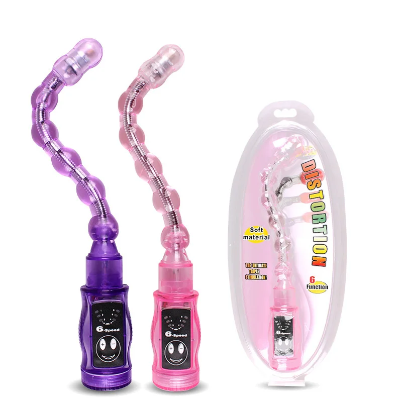 6 Speeds vibrator Anal Beads Pliable Flexible silicon Butt Plug dildo Vibrator Tail Adult Sex Toys for Women Men Gay | Красота и