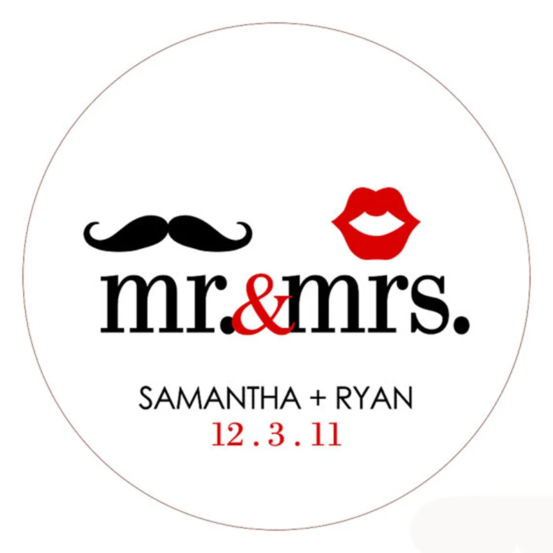 Custom Wedding Sticker Mr Mrs Mustache And Lips Personalized Personalized Wedding Stickers Labels Or Tags Customized Name And Date In Party Diy Decorations From Home Garden On Aliexpress Alibaba Group