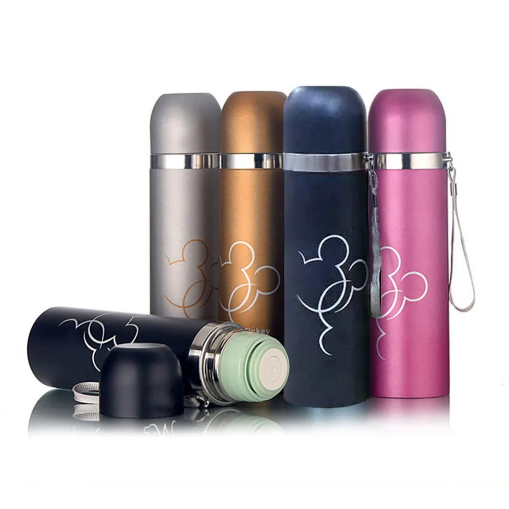 

500ML Thermos Mug Custom Stainless Steel Vacuum Flasks With Lid Portable Cartoon Student School Water Cup Water Bottles