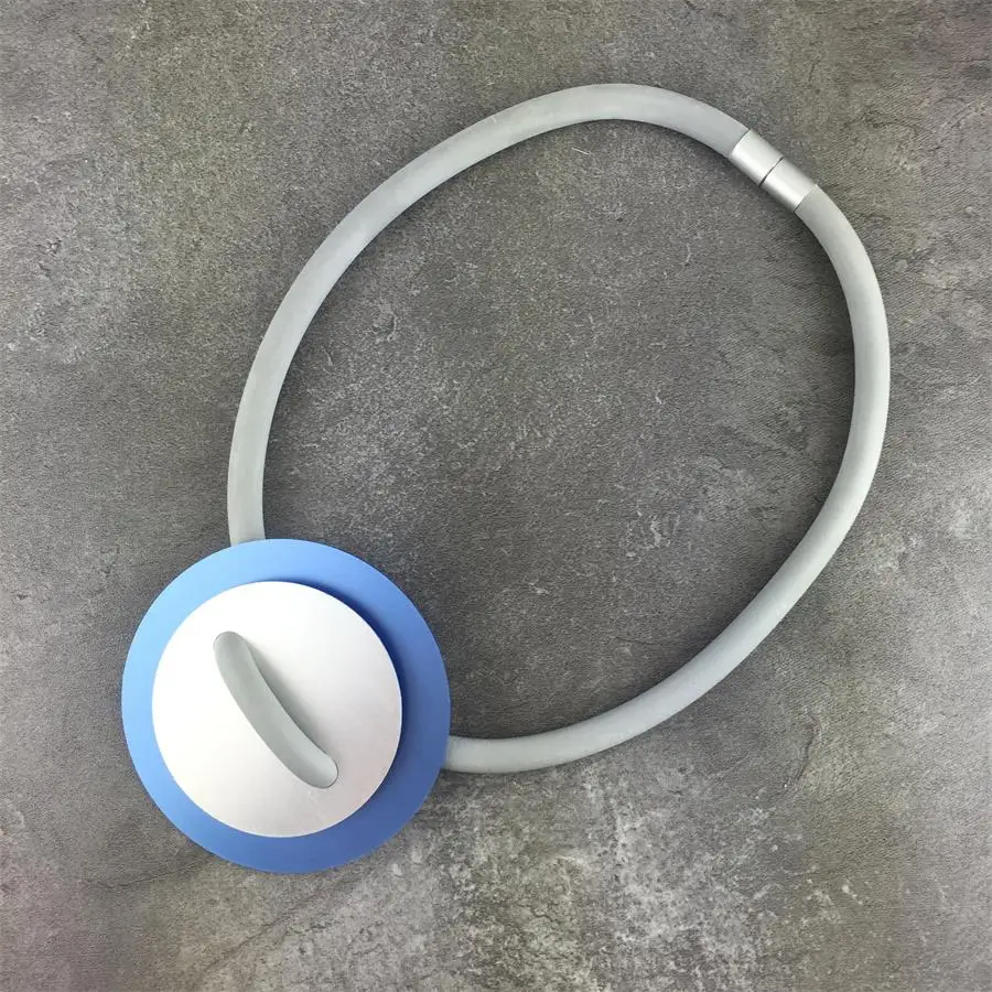 

New Designer Necklace Fashion Trendy Big Colorful Metal Round Rubber Lightweight Collar Pendant Necklaces for women Bijoux