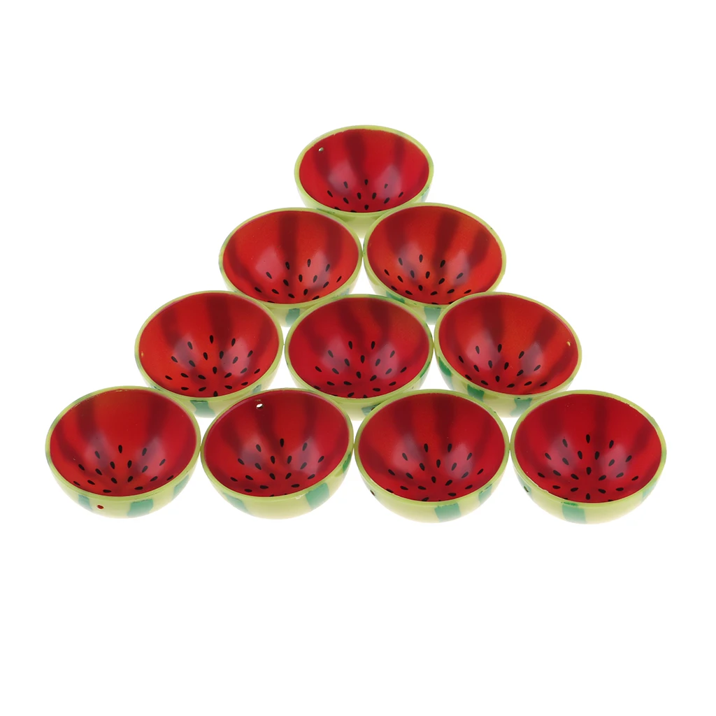 Set of 10 Pieces Miniature Watermelon Fruit Bowl Tableware for 1/6 Dolls House Kitchen or Dining Table Decor Pretend Play