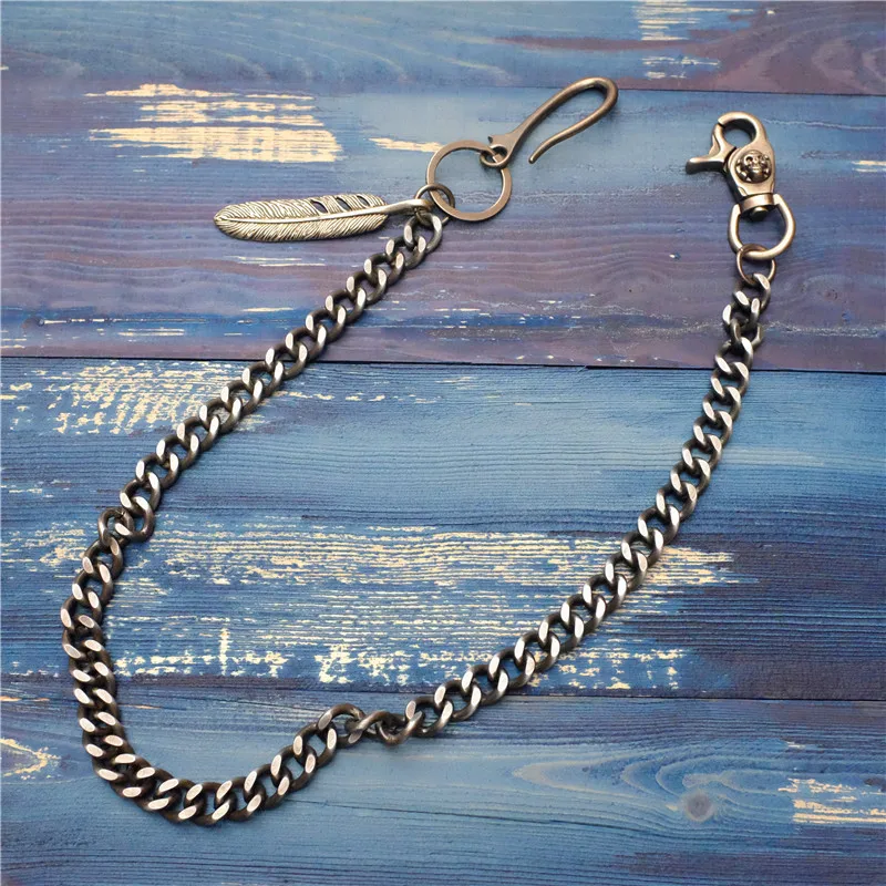 Men Jewelry Heavy Brass metal Waist Biker Wallet Key Chain Rock Punk Trousers Motorcyle HipHop Leather Pant Jean Chains Hot BL22