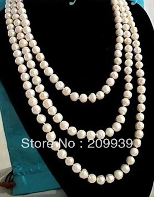 

huij 002989 9-10mm White Freshwater Pearl Necklace 64