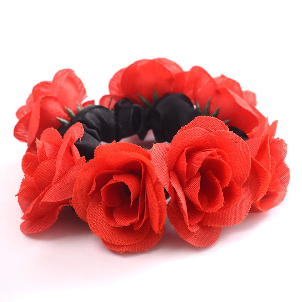 

hair bows hair ties Women Fashion Flowers Hair Accessories Elastic Hairband Hair Circle 0767