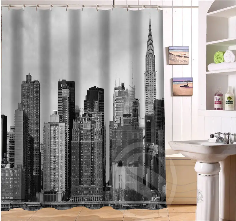New York City Personalized Custom Shower Curtain Bath Curtain ... New York City Personalized Custom Shower Curtain Bath Curtain ...