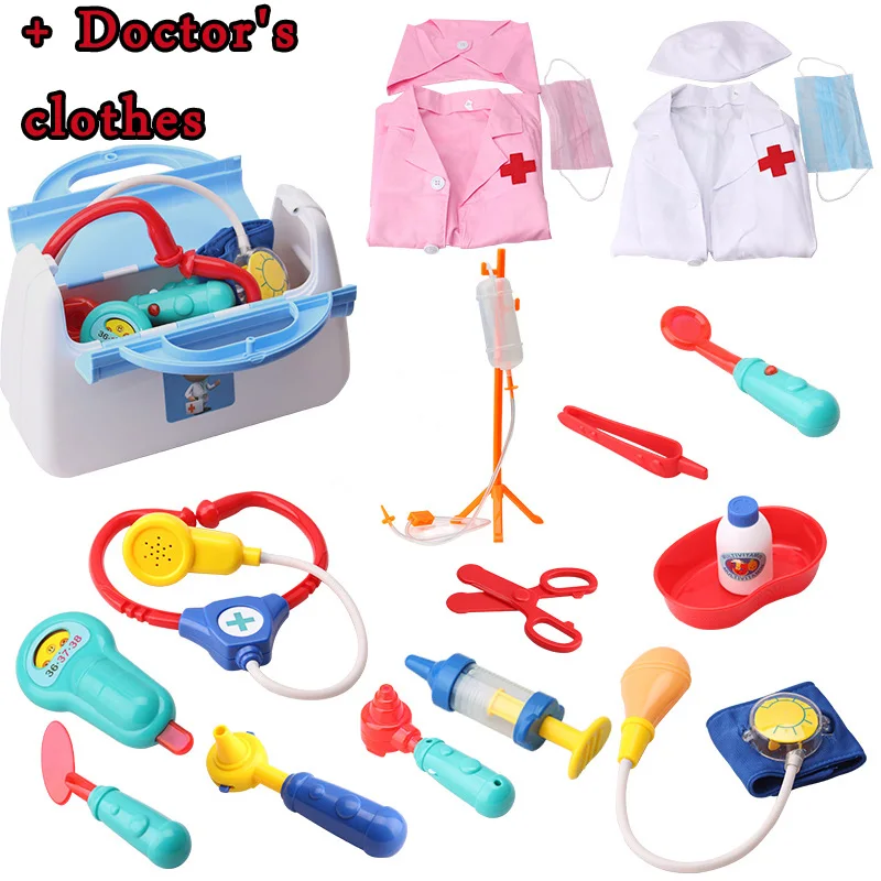 + Colthes Kid doctor set Mini Médicos Herramientas kit Juegos de imaginación casa enfermera + Colthes Kid doctor set Mini Médicos Herramientas kit Juegos de imaginación casa enfermera