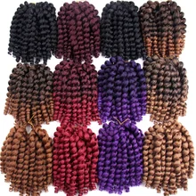 FALEMEI 2X Jamaican Bounce Crochet hair 8-10inch Wand Curl braids hair 8inch African hair extensions Jumpy Wand crochet braids