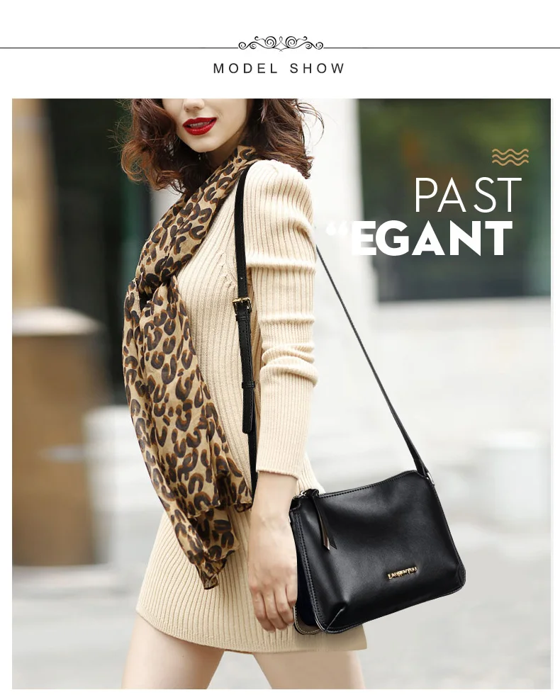 Laorentou mulheres crossbody sacos de couro vaca
