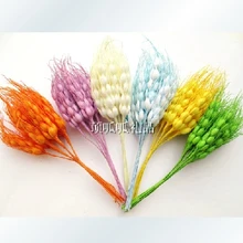 120 булочек = 1200 шт х искусственная мини-Пшеница для украшения коробки, 8 цветов для вас выбор