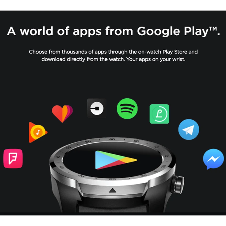 Мужские смарт часы Ticwatch PRO TWS наушники QCY в подарок Android NFC Google Pay GPS IP68