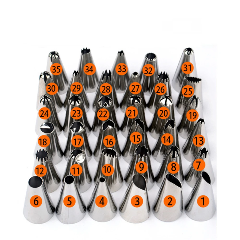 35 pcs/set Different DIY Pastry Cake Icing Piping Decorating Nozzle