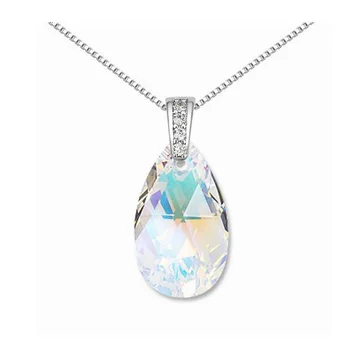 

100% Original Good Crystal 6 colors crystal drop pendant necklace for 2016 Mother's Day gift