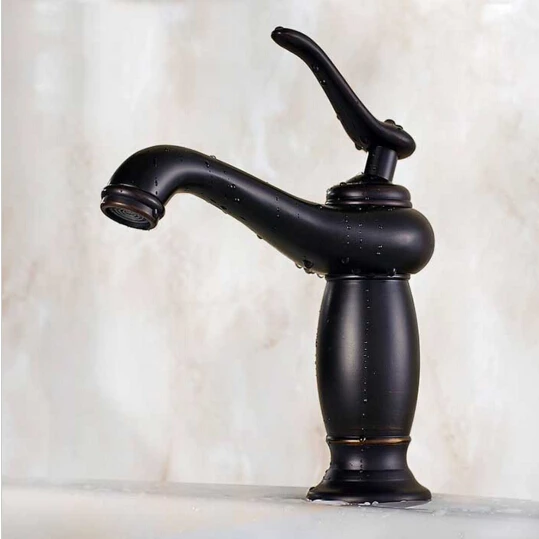 

New arrival high quality ORB finished cold and hot single lever bathroom sink faucet basin faucet with 50 cm plumbing hose