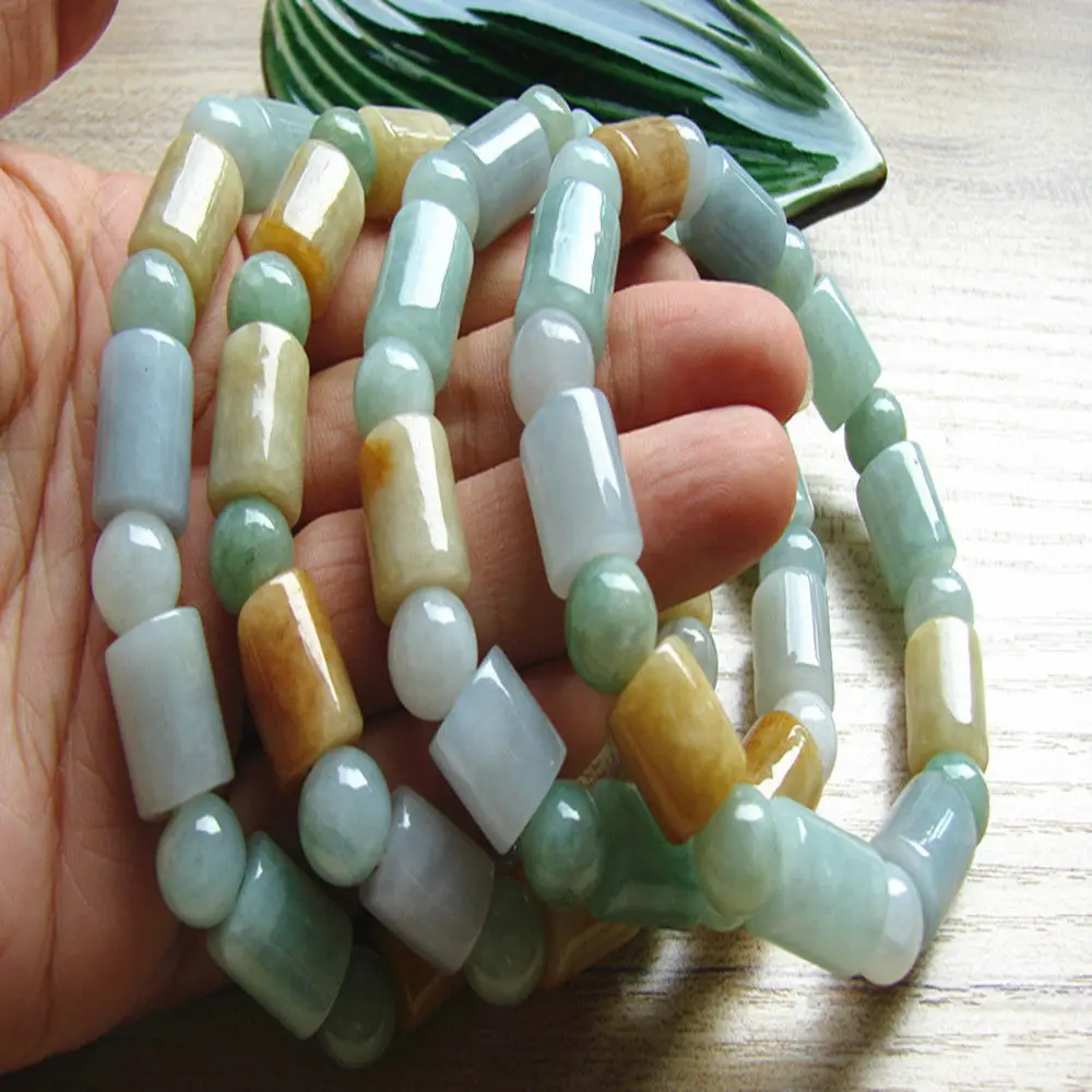1 PCS Natural Jade Bangle Bracelet Colorful Jade Bracelet Beads Circle