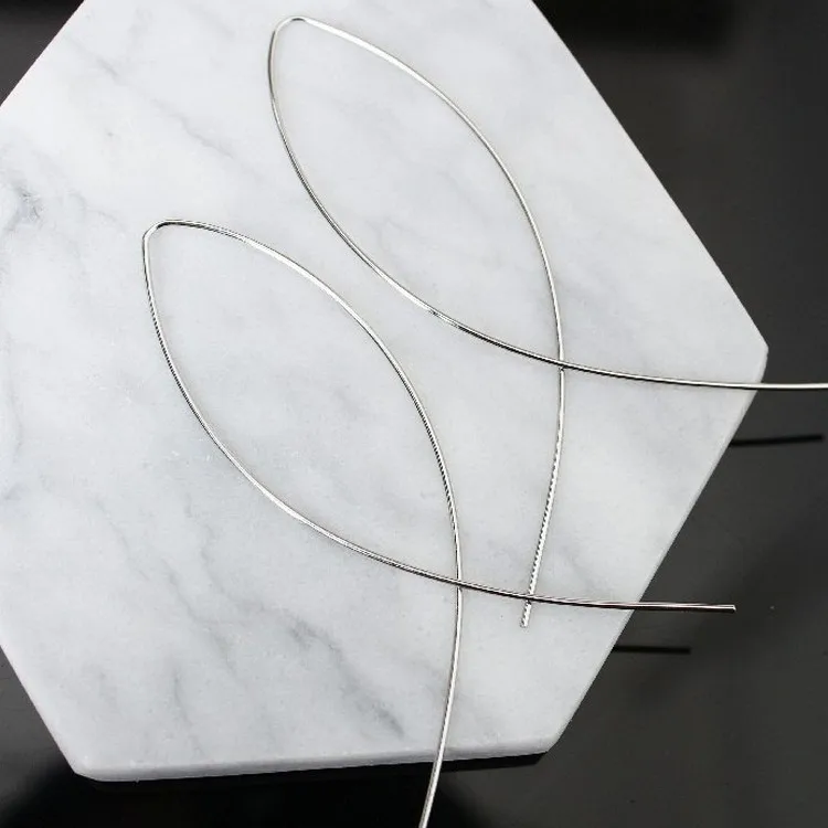 

Stylish Metallic Design Sense Ear Line Wholesale Sale Woman Fishing Line Cross Simple 2017 New Minimalist Style Earrings