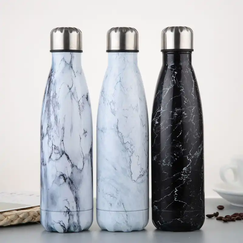 gold marble thermo bottle
