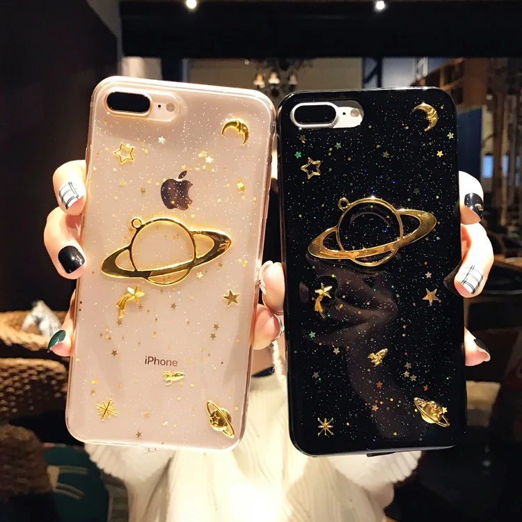 6 6S Plus чехол для телефона iPhone 7 Чехлы Сатурн прозрачный силиконовый 8 мягкий блеск