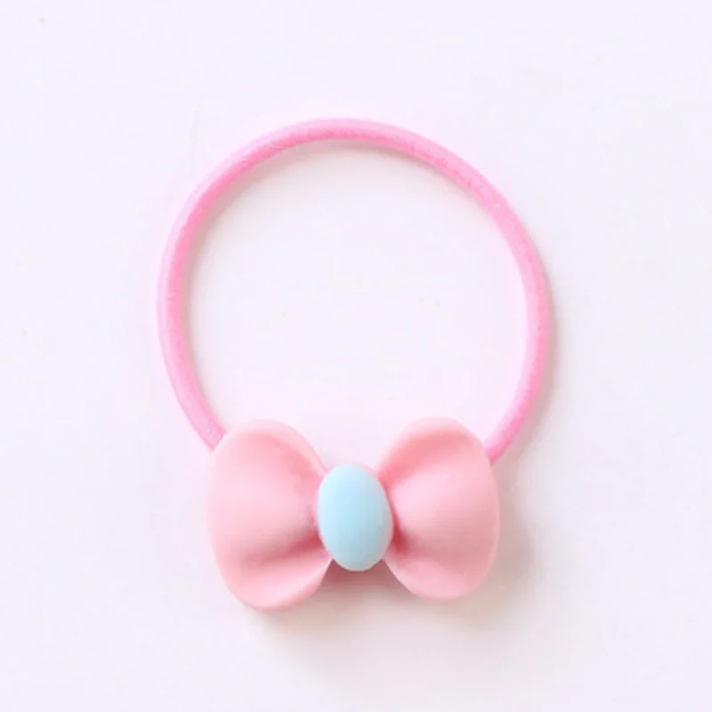Pink bow Горячая Распродажа, 2 шт., Новое поступление, милые цветные макароны для девочек, детские эластичные повязки для волос, подарки - Цвет: Pink bow