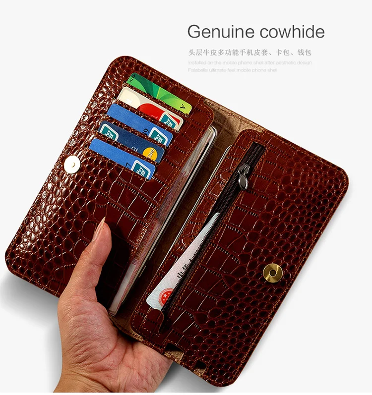 Marca de Luxo Couro de Bezerro Case de Telefone Bolsa do Telefone para Moto Feito à Mão Genuíno Crocodilo Textura Flip Multi-função Xt1085 1 Marca de luxo genuíno couro de bezerro
