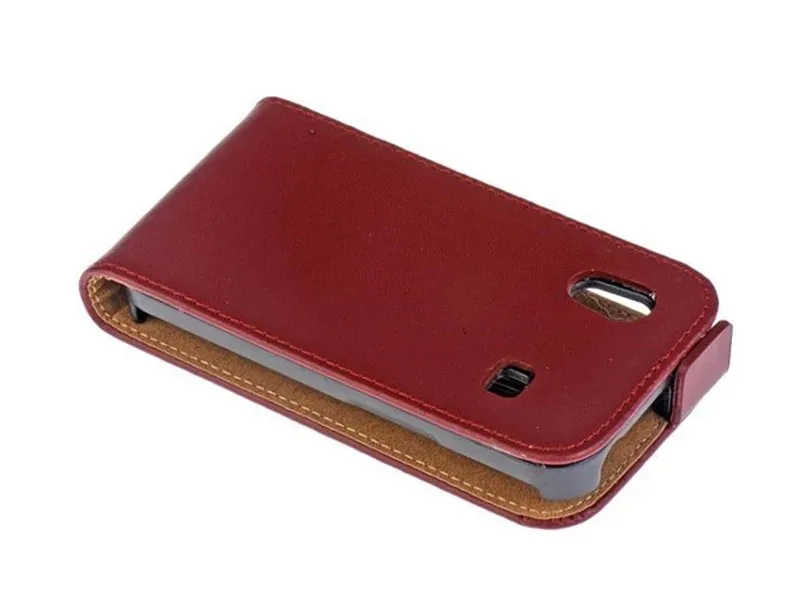 Ультра тонкий чехол-книжка из натуральной кожи с магнитной пряжкой, Вертикальный чехол для мобильного телефона, задняя крышка, оболочка для samsung Galaxy Ace S5830 - Цвет: Red
