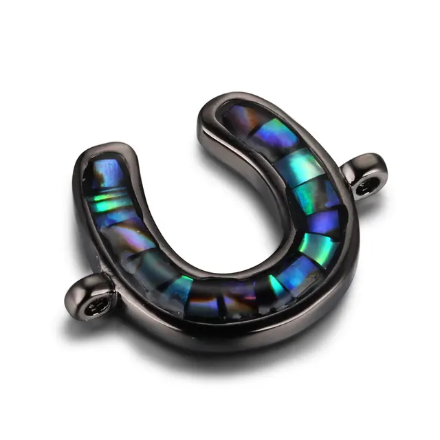 Vnistar Seashell Horseshoe Connector for Women Bracelets Micro Pave