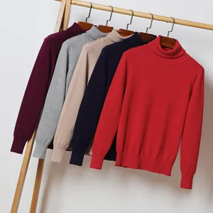 Casual Turtleneck Green Sweater for Women Red Pullovers Female Winter Jumper Knit Lady's Sweater Turtleneck Pull Femme Knit Tops