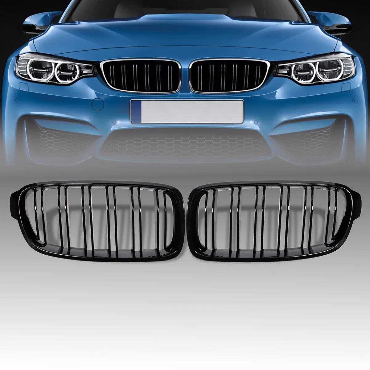 Buy Gloss Black Front Sport Grille Double Line For BMW 3 Series F30 F35 2012 Buy Gloss Black Front Sport Grille Double Line For BMW 3 Series F30 F35 2012