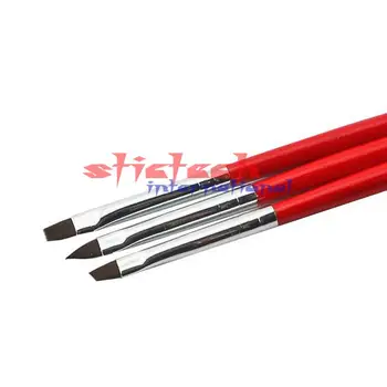 

by dhl or ems 500 sets Flat Oblique tip Brushes Head Nail Art Beauty Flower Painting Polish Pen Tools Gel Nail brushes tools Kit