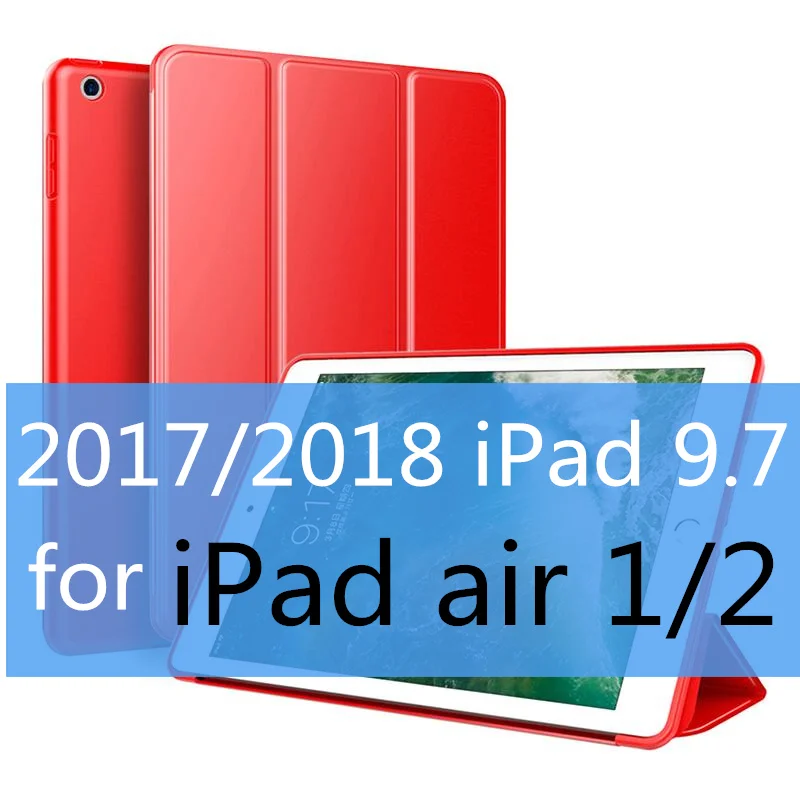 SUREHIN умный кожаный чехол для apple iPad air 1 2 чехол тонкий силиконовый мягкий защитный Магнитный чехол для iPad чехол 9,7 - Цвет: Red for 9.7