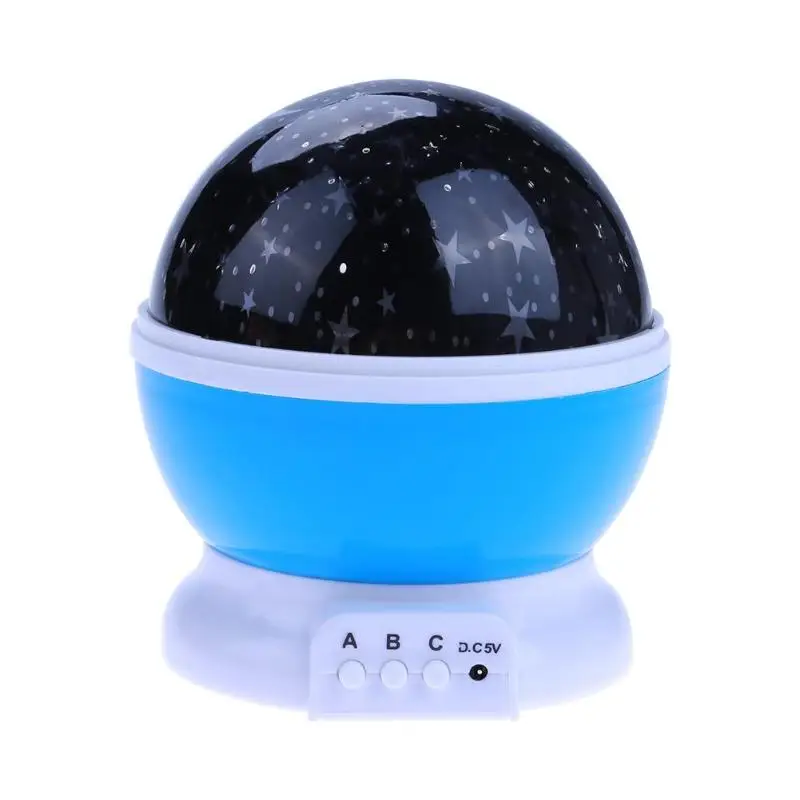 Многофункциональный звездное небо светодиодный светильник проектор луна лампа батарея USB дети спальня проекция ночник декоративный подарок - Испускаемый цвет: Синий