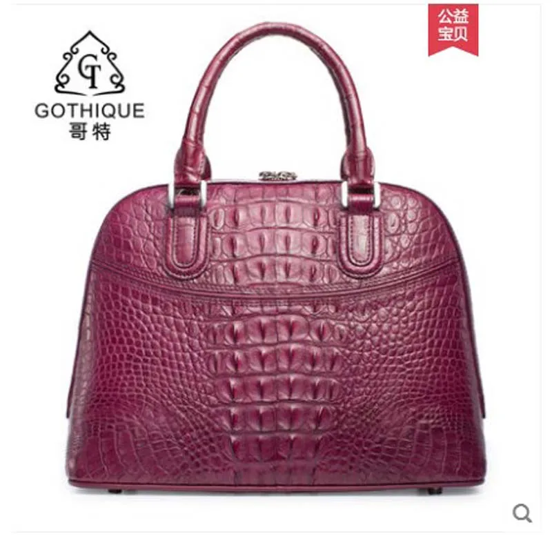 gete 2019 new Imported alligator skin handbag handbag leather fashion trend European and American style luxury lady bag big bag