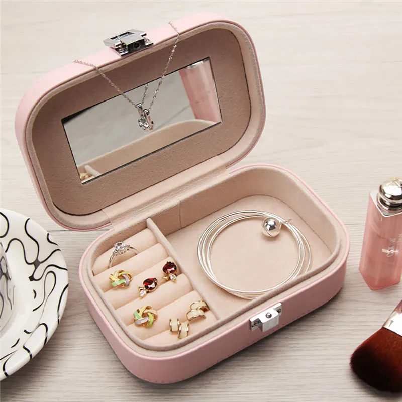 Assorted Colors PU Leather Portable Jewelry Earrings Rings Necklace