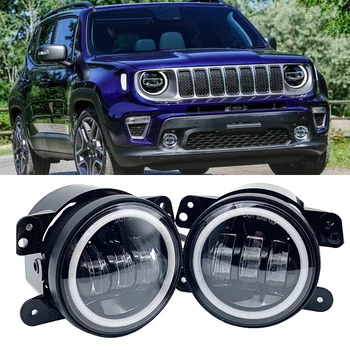 

1 pcs 4" Inch Round Led Fog Lights 30W 6000K White Halo Ring DRL Off Road Fog Lamps For Je ep Wr-angler JK TJ LJ