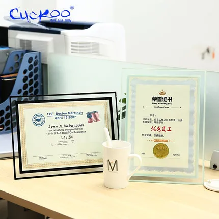 CUCKOO photo frame can put A4 paper or photo crystal glass hang on a wall/put on the desk vertical/horizontal document frame