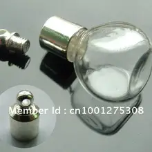 6 мм куб(предварительно приклеенные посеребренные колпачки), подвеска-флакон для духов стеклянная бутылка