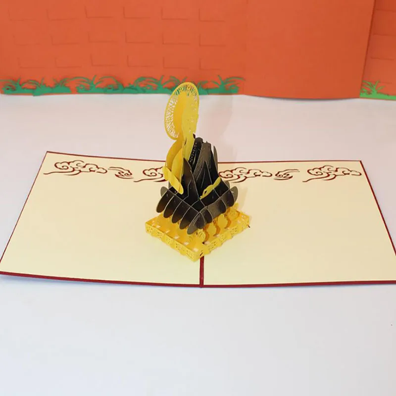 

2019 Creative 3D Handmade Carving Traditional Buddhism Sakyamuni Paper Invitation Greeting Cards PostCard Bussiness Travel Gift