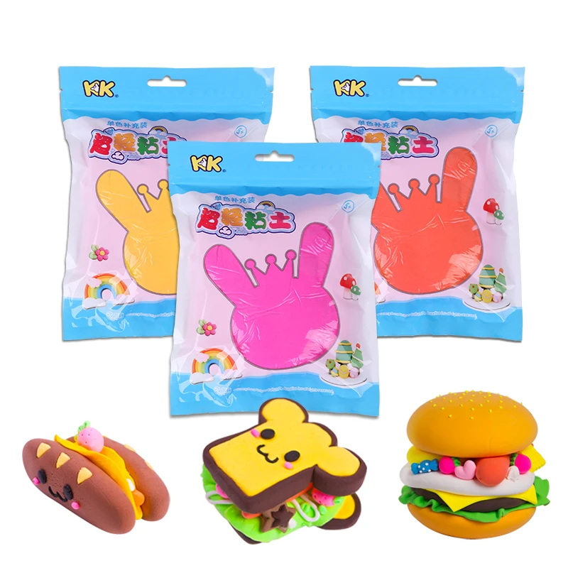 

kk super light clay Solid Color polymer air soft modeling magic clay plasticine chancery slime diy soft slime for kids toy