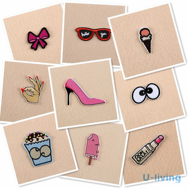 

1Pcs Mix lady Patches for Clothing Iron on Embroidered Sew Applique Cute Patch Fabric Badge Garment DIY Apparel Accessories
