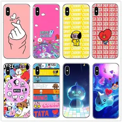 BTS Подпись чехол для iPhone X 8 8 плюс 7 6 6 S плюс 5S SEr любить себя BT21 Мягкие силиконовые чехлы для телефона