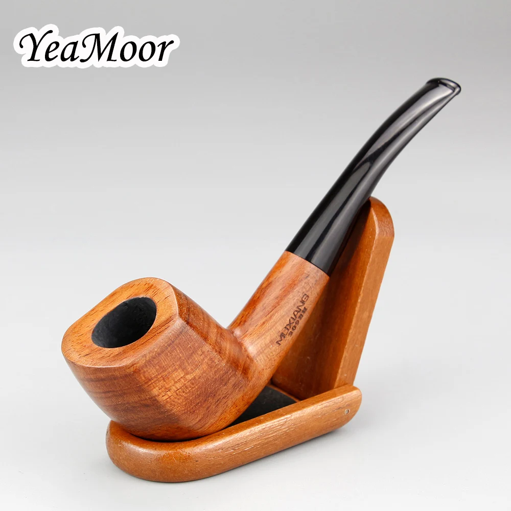 

Classic 9mm Filter Smoking Pipe with Wooden Holder Flat Sides Rosewood Tobacco Pipe 10 tools free Open-Close Type Pipe Holder