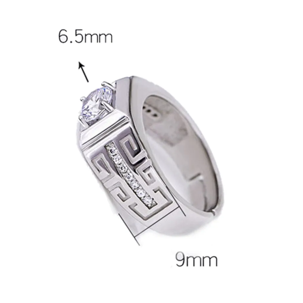 Новое 9 мм кристалл разомкнутое кольцо с цирконом для мужчин мужской серебряный цвет свадебные ювелирные изделия парные кольца Незамкнутое регулируемое кольцо