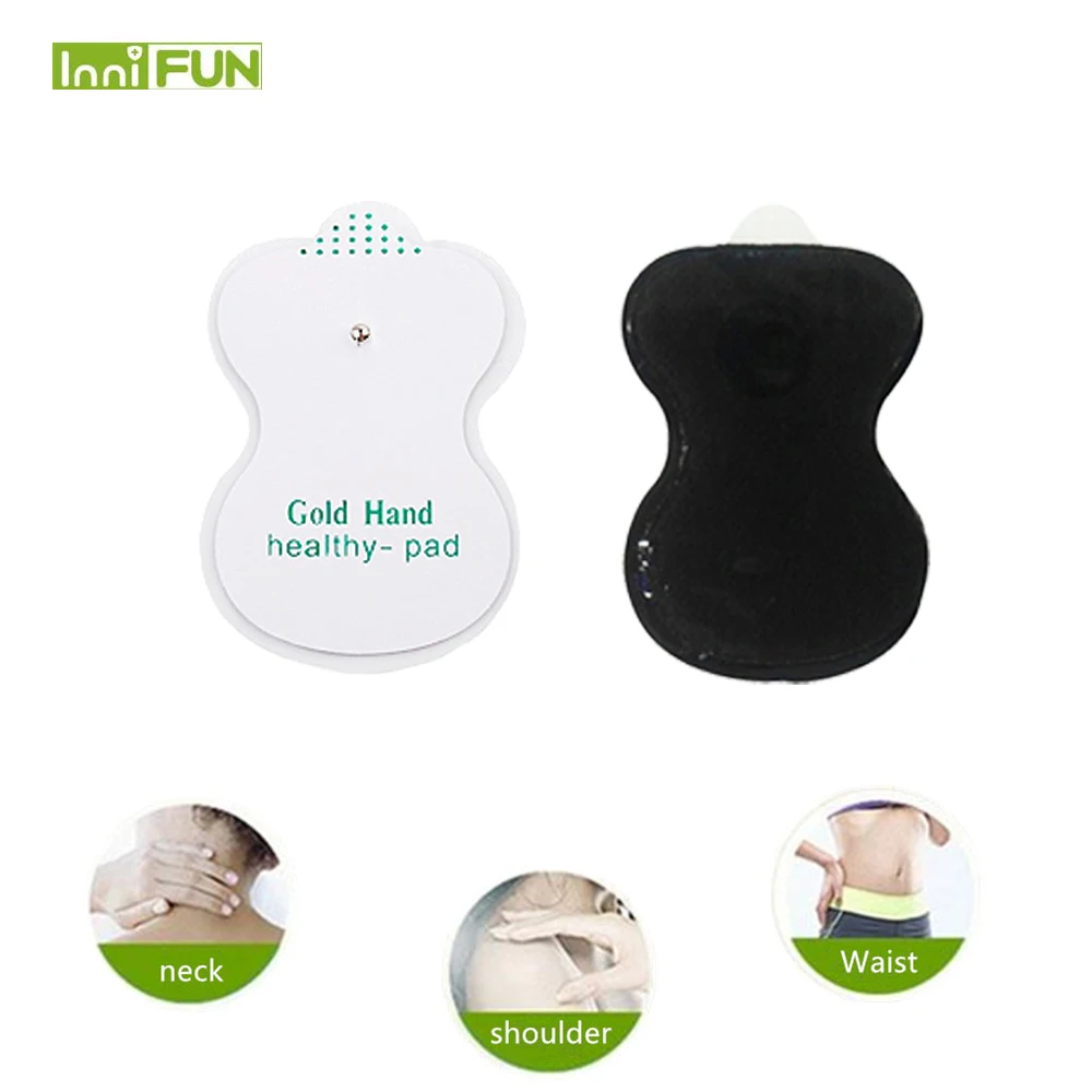2pcs/lot Gold Hand Electrode Pads For Tens Acupuncture Digital Therapy Machine Slimming Electric Body Massager Pads