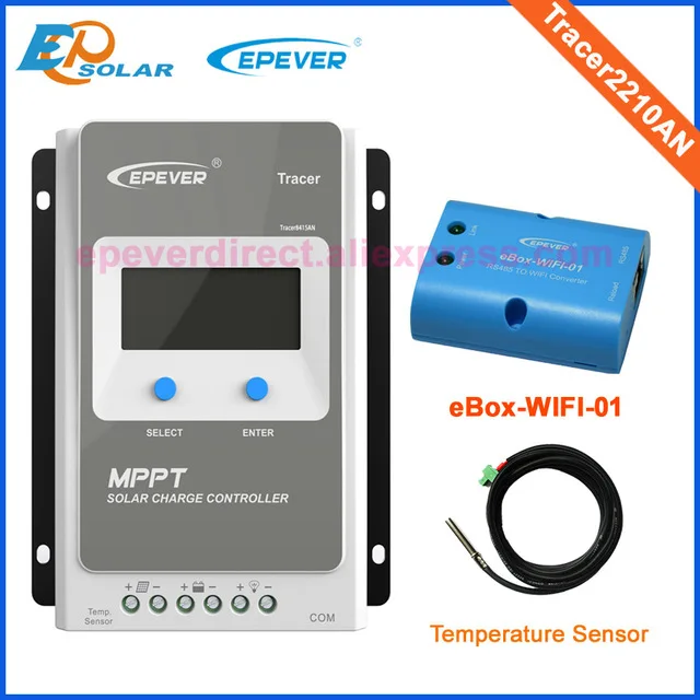 EPSolar MPPT 20A 20amp Tracer 2210an 12 В 24 в автоматический переключатель ЖК-экран EPEVER солнечная панель система использование контроллера солнечный регулятор - Цвет: with wifi and sensor