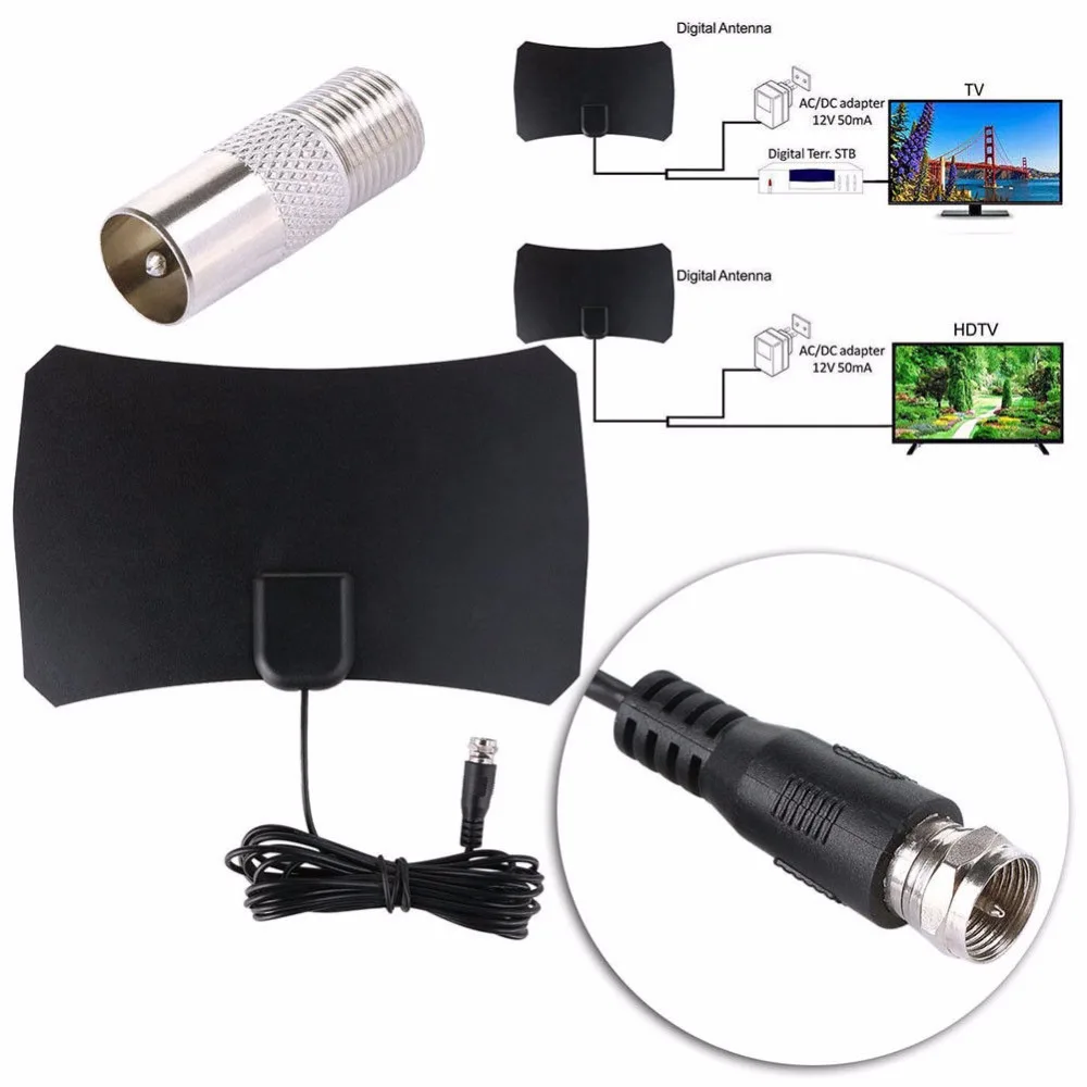 50 Miles Indoor Digital TV Fox Antenna Signal Receiver TVFox HDTV