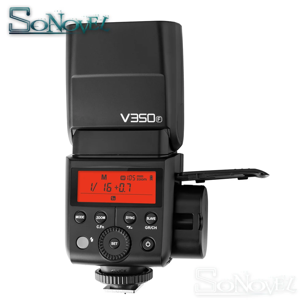 US $248.00 Godox V350F TTL HSS 18000s X System Camera Flash Speedlite With BuiltIn 2000mAh LiIon BatteryX2TF Transmitter For Fuji