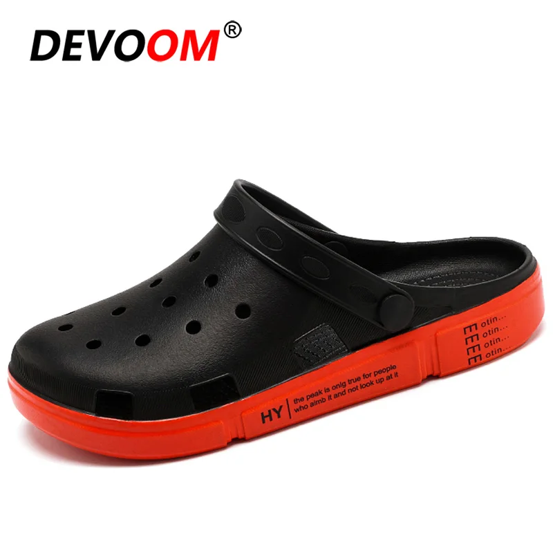 Красный Chaussons Homme/летние мужские тапочки из искусственной кожи; пляжные сланцы; мужские домашние тапочки с перекрестными ремешками; мужские тапочки; мужские вьетнамки; обувь с отверстиями - Цвет: Красный